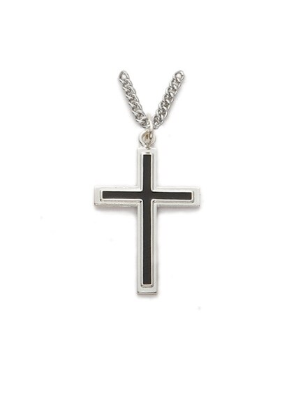 Sterling Silver Black Enameled store Cross